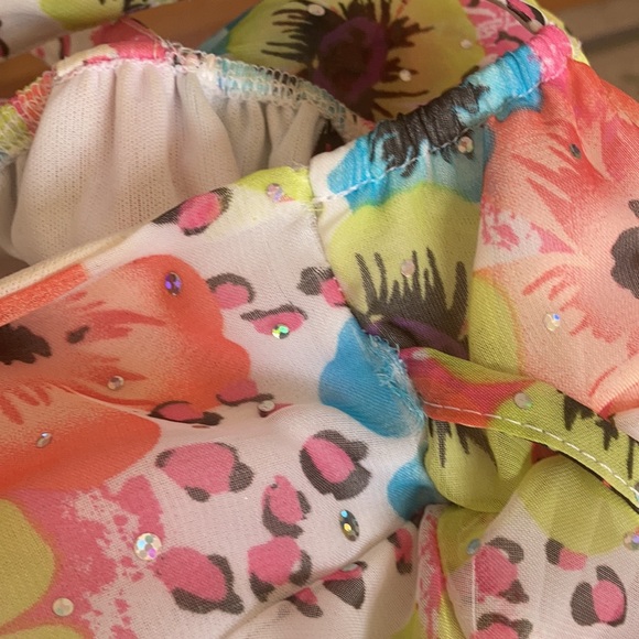 Girls Floral layered Ruffle Dress sz 8 - Picture 7 of 8